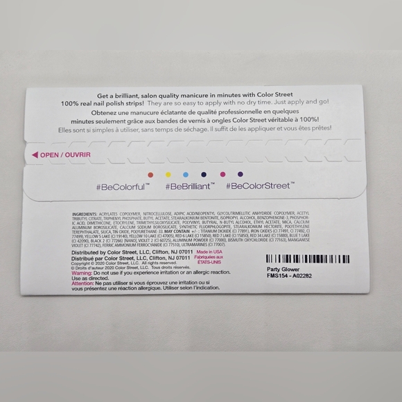 Color Street Party Glower Shimmering Blue Nail Polish Strips - Picture 4 of 4